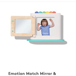 Kids Learning Tablet Stand with Teal and Natural Wood